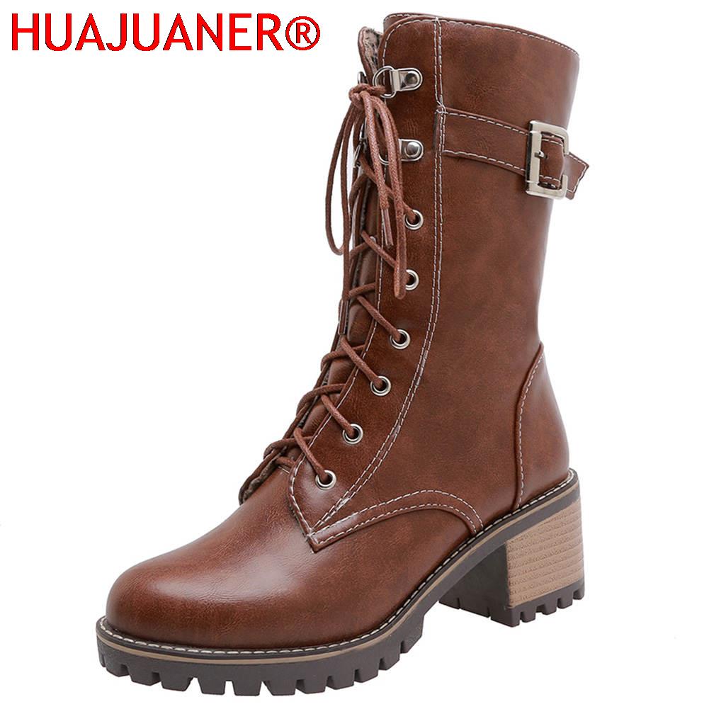 Women'S Shoes Big Feet - HUAJUANER 2026 Botas de Cuero de