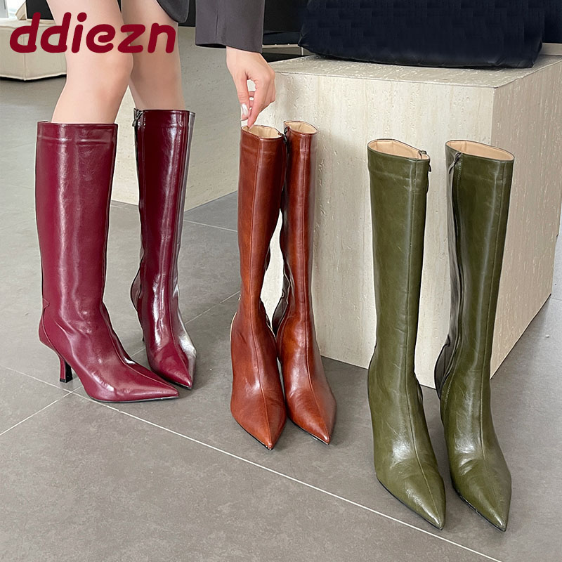 Women'S Shoes Big Feet - Botas hasta la rodilla con punta