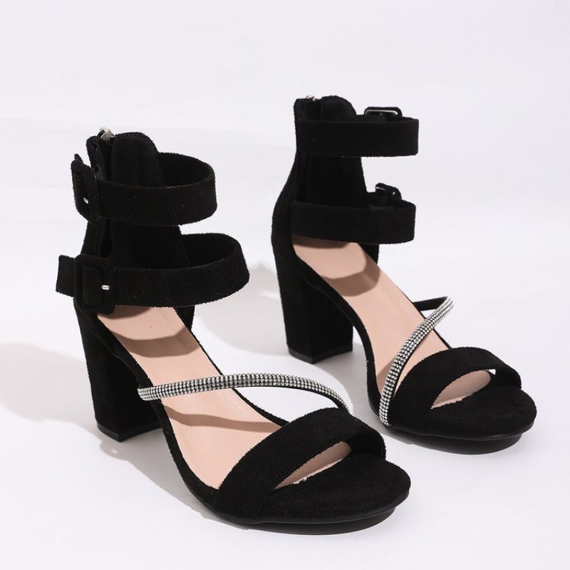 Peep Toe Heels - Sandalias de tacón de bloque con