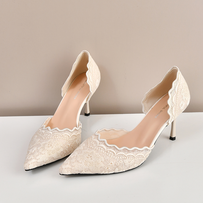 Women Shoes Model - Zapatos de tacón alto de encaje