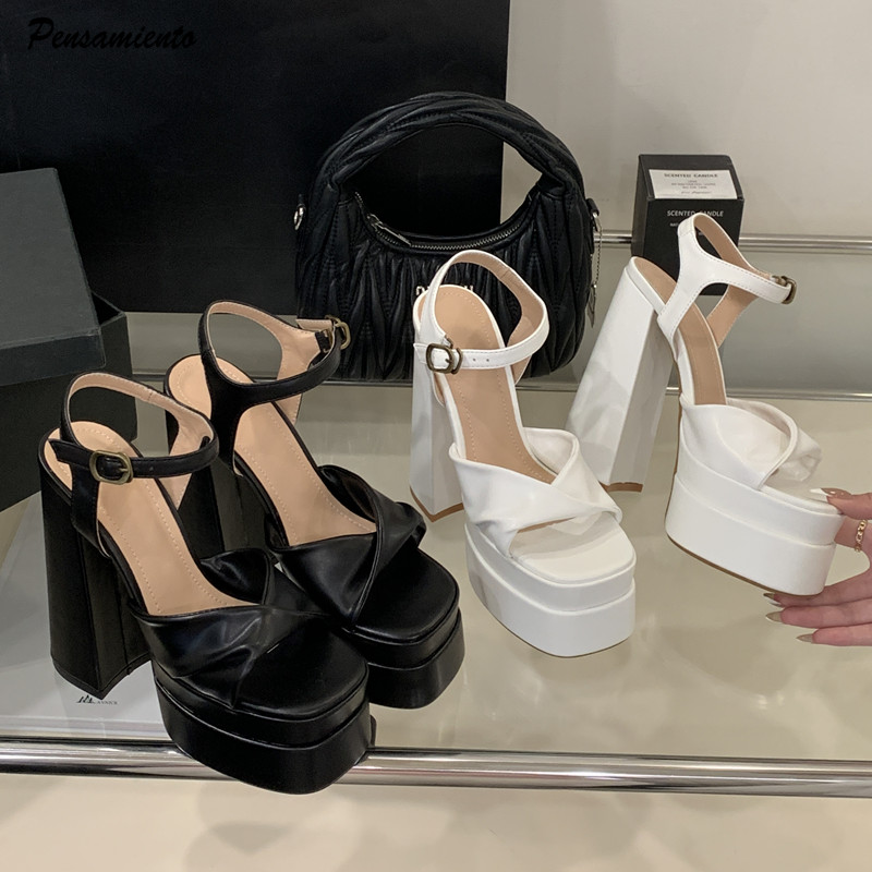 Wedge Heeled Sneaker - Sandalias de gladiador con plataforma doble