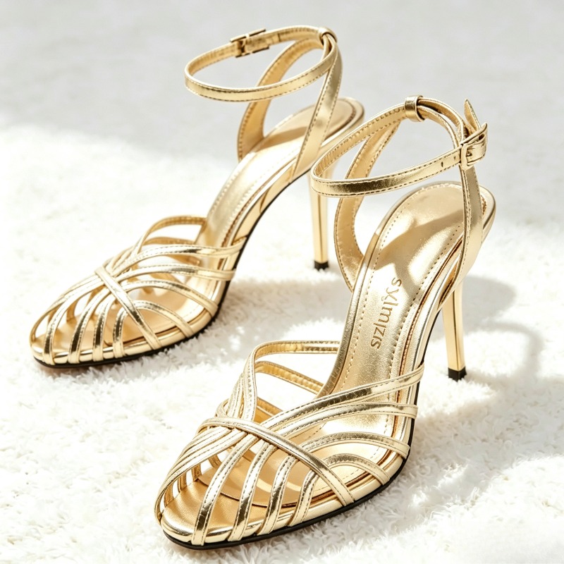 Women Shoes Model - Sandalias de tacón alto con banda