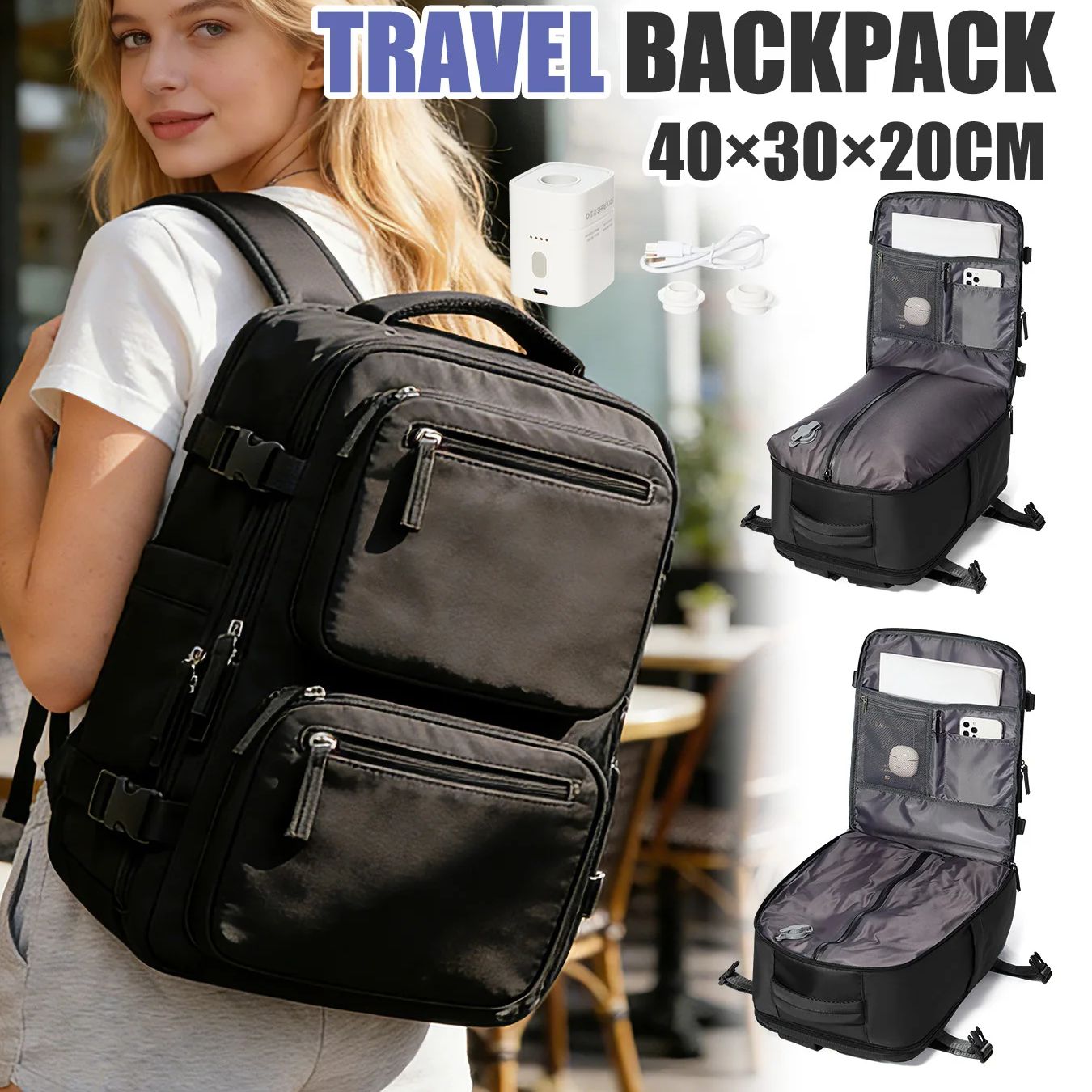 Women Shoes Zipper - Mochila para mujer, mochila con bomba