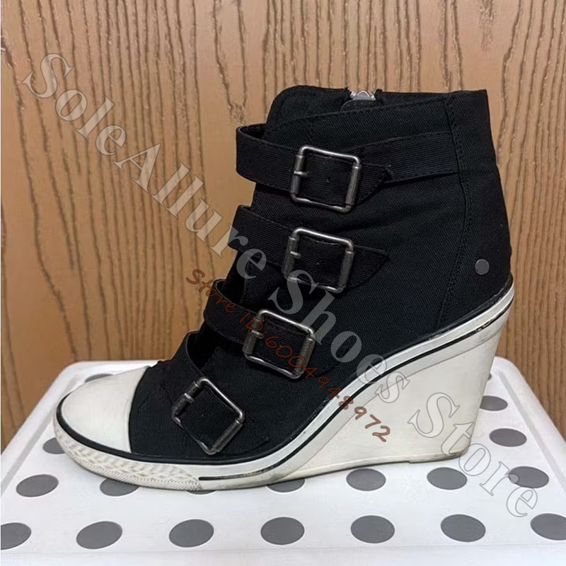 Wedge Heeled Sneaker - Zapatillas de cuña de caña alta