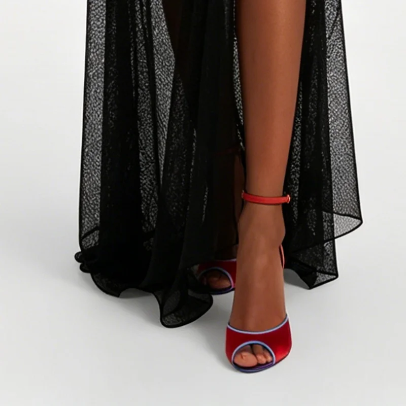 Sandalias de Satén con Punta A - Peep Toe Heels reseña y precio