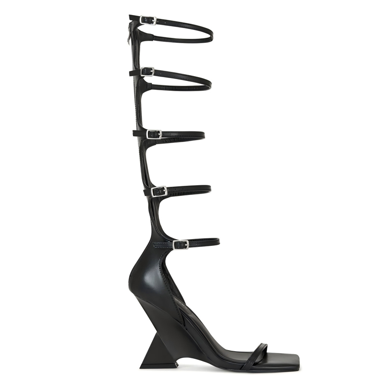 Sandalias de gladiador con cuñ - Women Shoes Zipper reseña y precio