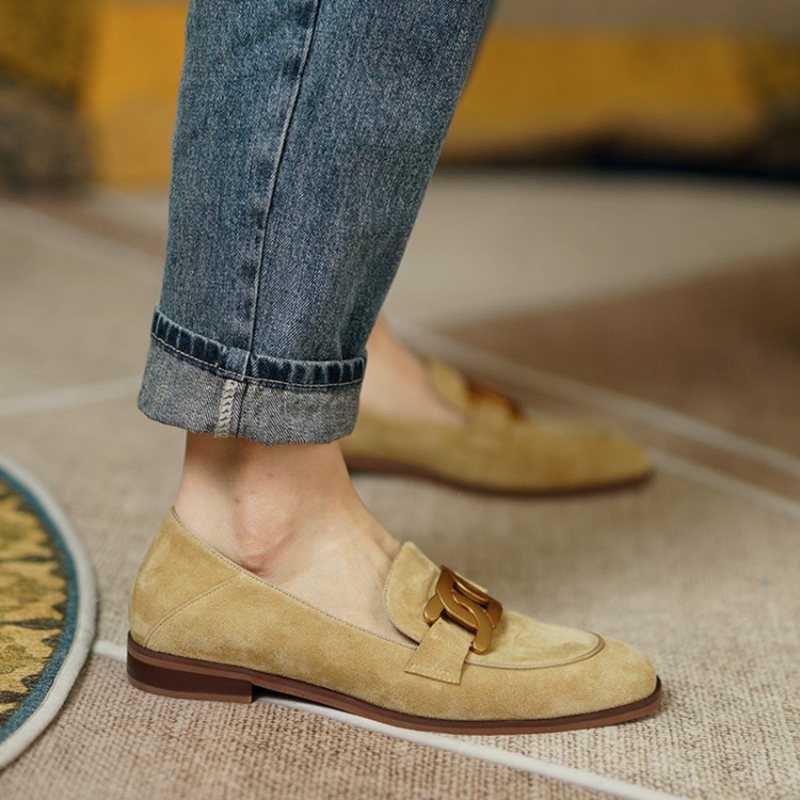 Mocasines de cuero de ante par - Women Shoes Loafers reseña y precio