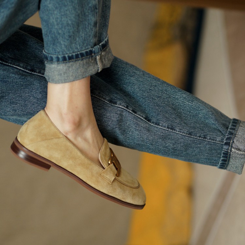 Mocasines de cuero de ante par - Women Shoes Loafers reseña y precio