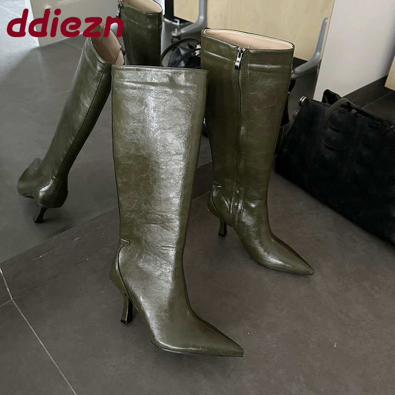 Botas hasta la rodilla con pun - Women'S Shoes Big Feet reseña y precio