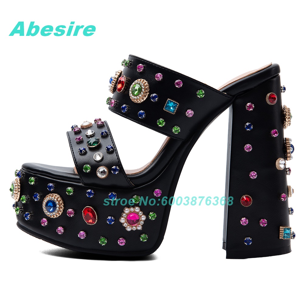 Sandalias de Tacón Grueso con  - Peep Toe Heels reseña y precio
