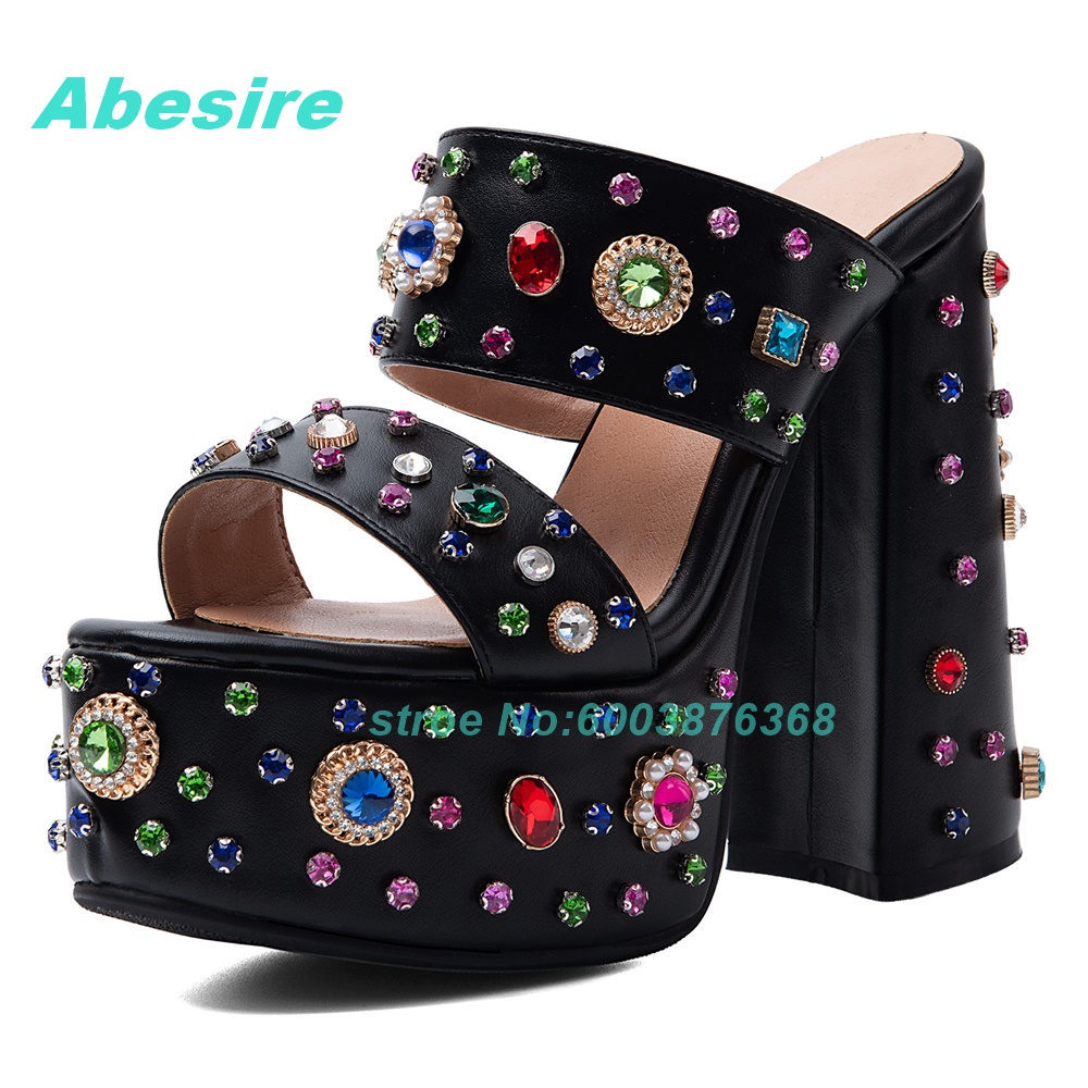 Sandalias de Tacón Grueso con  - Peep Toe Heels reseña y precio