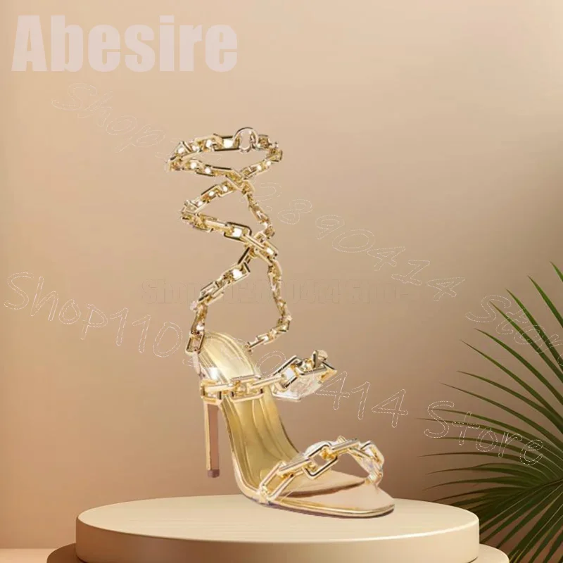Sandalias de mujer con diseño  - Gold Chain Sandal reseña y precio