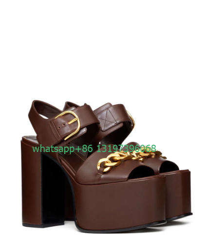 Sandalias de plataforma con di - Gold Chain Sandal reseña y precio