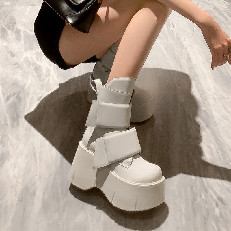 Botines de plataforma blancos  - Women'S Shoes Big Feet reseña y precio